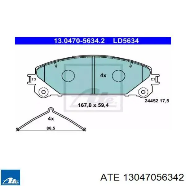 Гальмівні колодки ATE 13047056342 ціна, від 35.52 USD