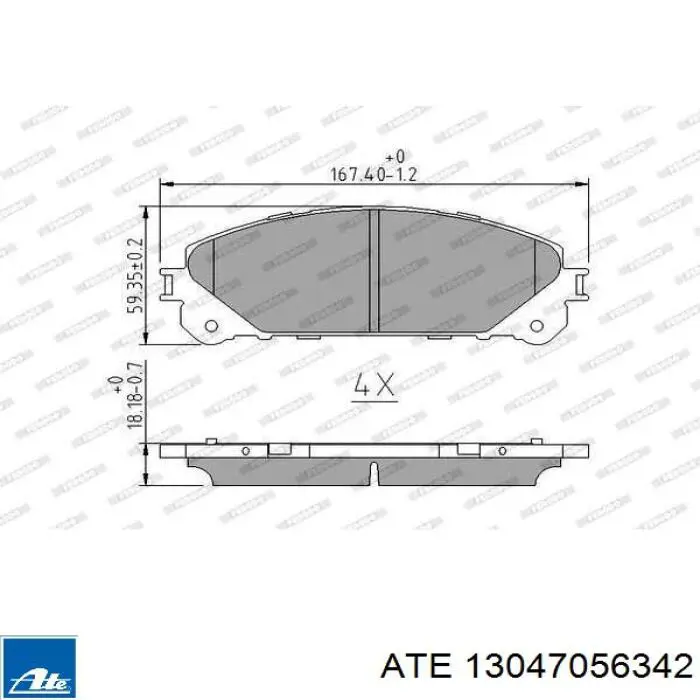 Тормозні колодки ATE 13047056342