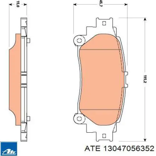 Задні гальмівні колодки ATE 13047056352 ціна, від 24.04 USD