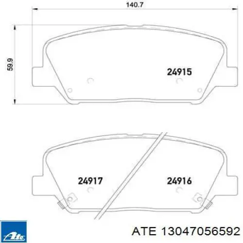 Гальмівні колодки ATE 13047056592 ціна, від 24.70 USD