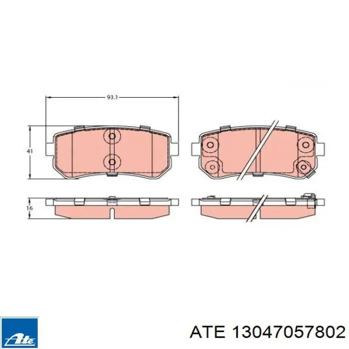 Купити 13047057802 ATE Задні колодки