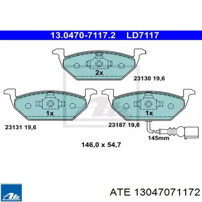 Гальмівні колодки ATE 13047071172 ціна, від 22.50 USD