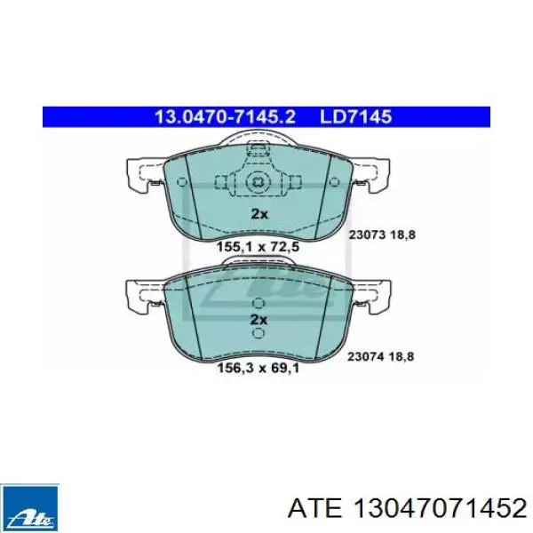 Гальмівні колодки ATE 13047071452 ціна, від 26.31 USD