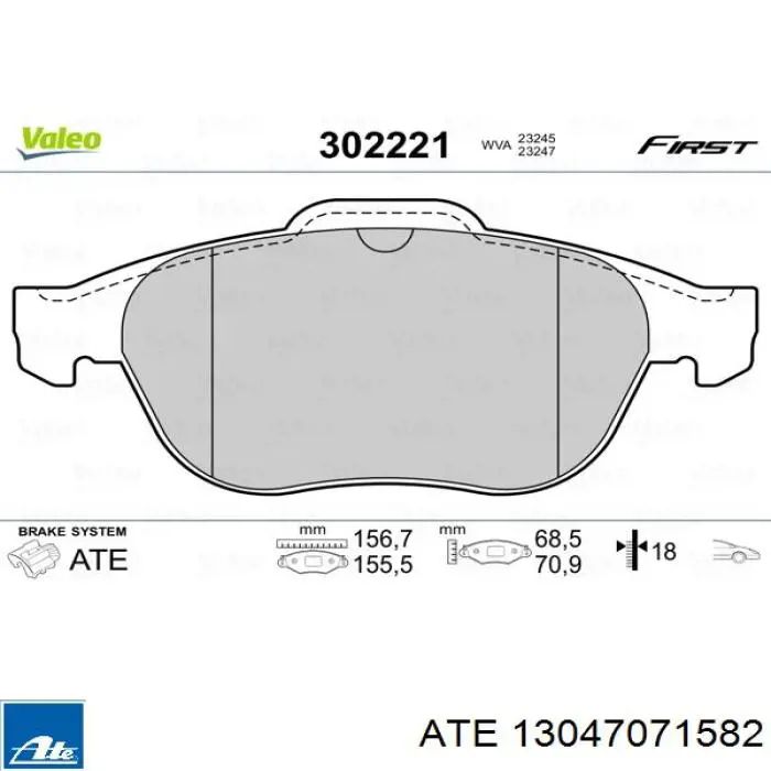 Гальмівні колодки ATE 13047071582 ціна, від 24.90 USD
