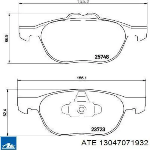Гальмівні колодки ATE 13047071932 ціна, від 50.11 USD