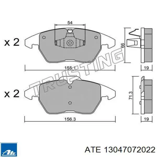 Гальмівні колодки ATE 13047072022 ціна, від 36.04 USD