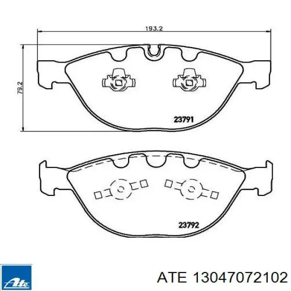 Гальмівні колодки ATE 13047072102 ціна, від 66.88 USD