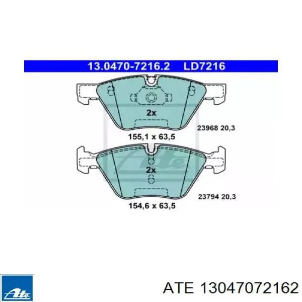 Гальмівні колодки ATE 13047072162 ціна, від 37.17 USD