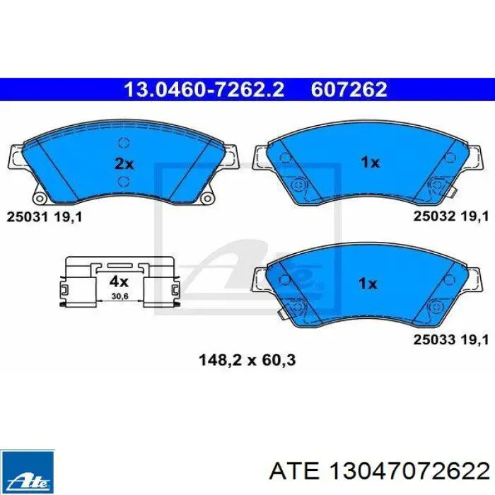 Гальмівні колодки ATE 13047072622 ціна, від 19.90 USD