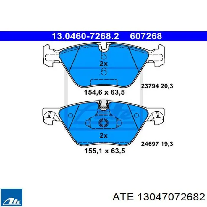Гальмівні колодки ATE 13047072682 ціна, від 94.06 USD
