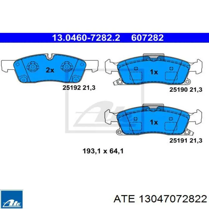 Гальмівні колодки ATE 13047072822 ціна, від 107.29 USD