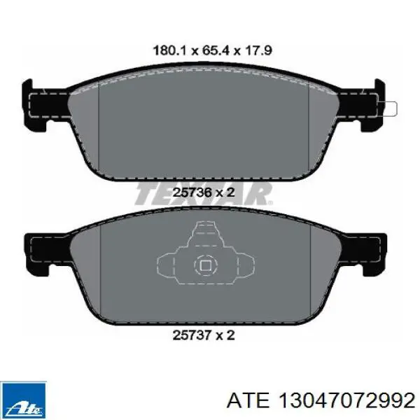 Гальмівні колодки ATE 13047072992 ціна, від 40.42 USD