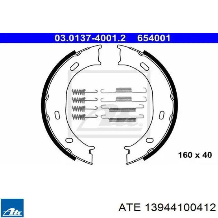 Ремкомплект супорту гальмівного переднього 13944100412 ATE