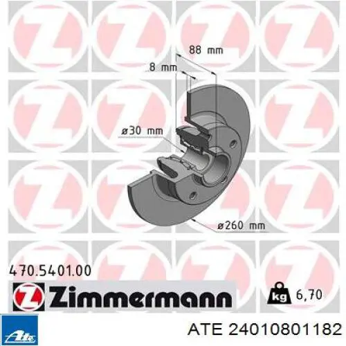 Задні дискові гальма ATE 24010801182 ціна, від 114.22 USD
