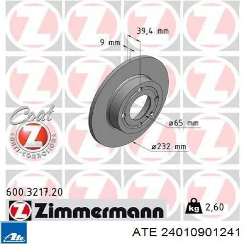 Задні дискові гальма ATE 24010901241 ціна, від 19.48 USD