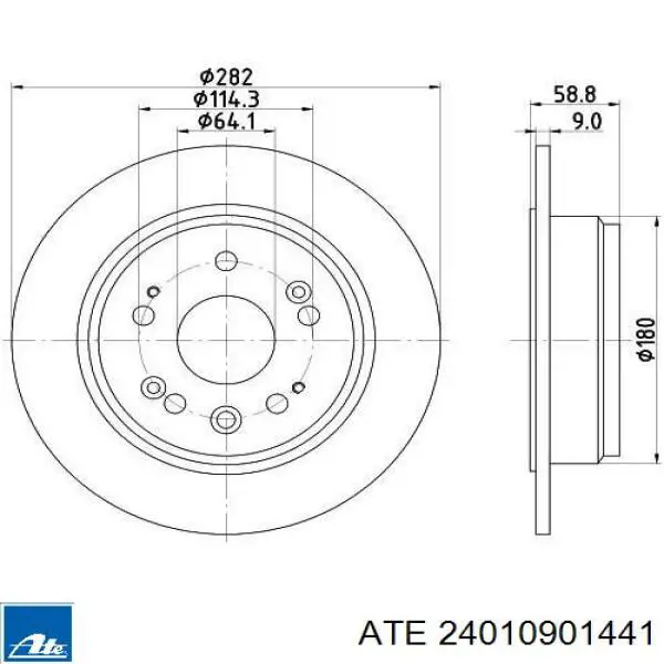 Задні дискові гальма ATE 24010901441 ціна, від 34.36 USD