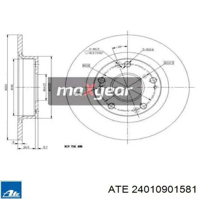 Задні дискові гальма ATE 24010901581 ціна, від 32.43 USD