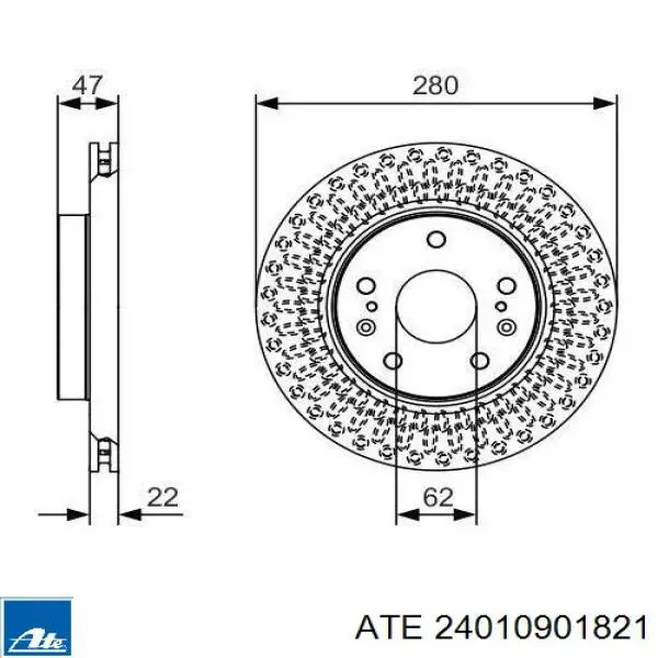 Задні дискові гальма ATE 24010901821 ціна, від 38.16 USD