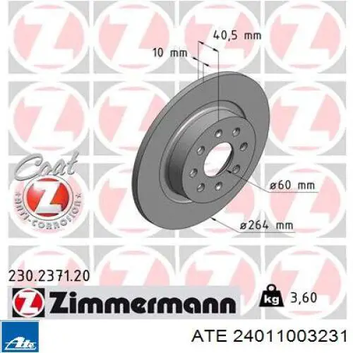 Задні дискові гальма ATE 24011003231 ціна, від 33.71 USD