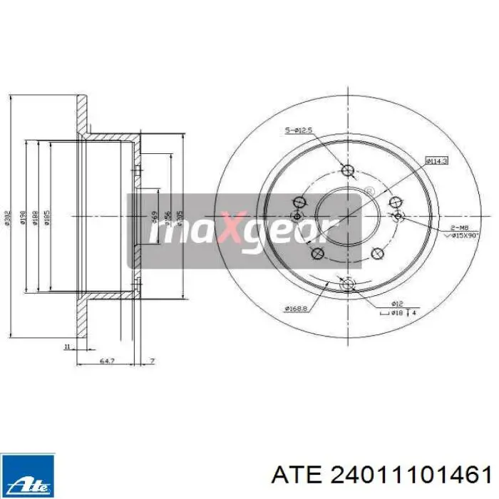 Задні дискові гальма ATE 24011101461 ціна, від 40.54 USD
