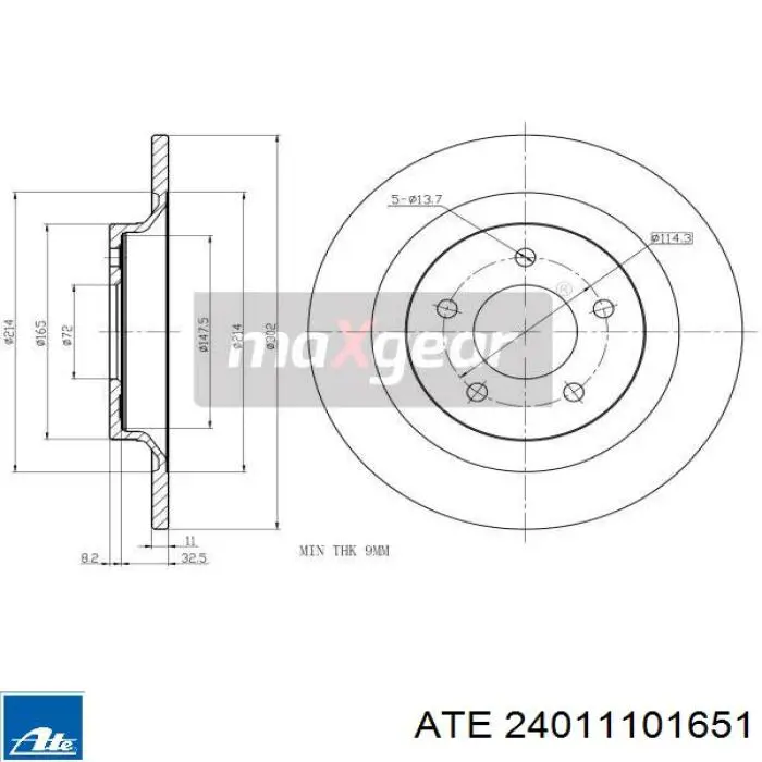 Задні дискові гальма ATE 24011101651 ціна, від 34.80 USD