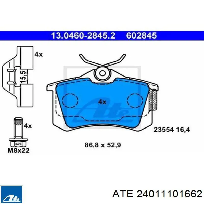 Задні дискові гальма ATE 24011101662 ціна, від 43.50 USD