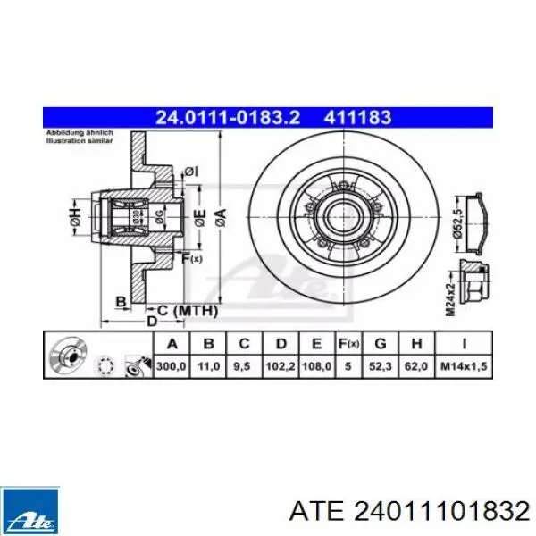 Диск гальмівний задній Dayco KWD023D