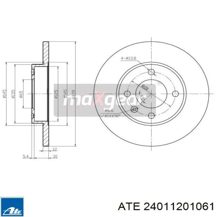 Диск переднього гальма ATE 24011201061 ціна, від 19.98 USD