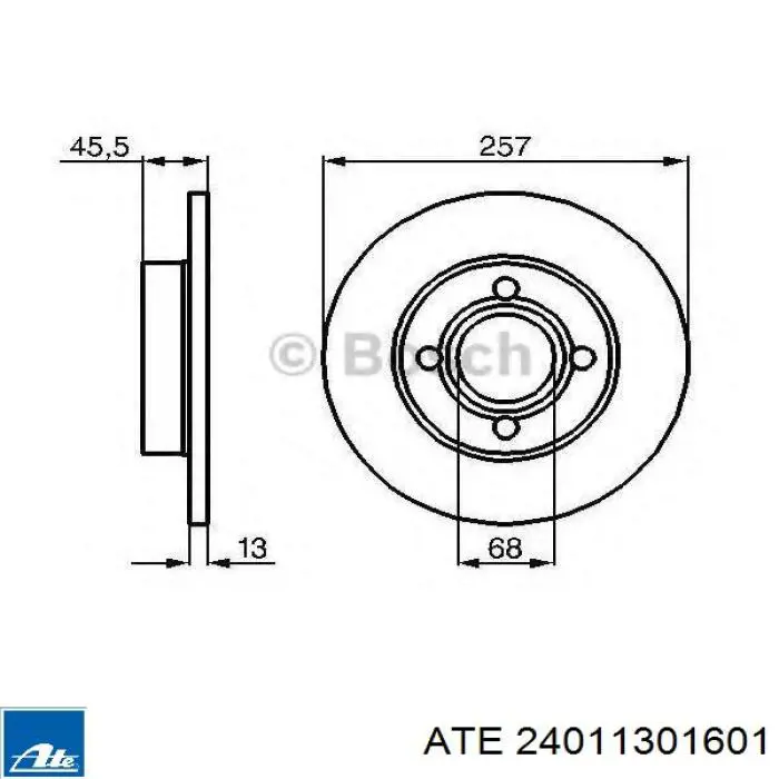 24011301601 ATE диск гальмівний передній