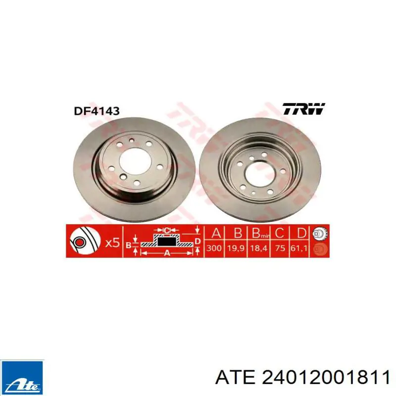 Задні дискові гальма ATE 24012001811 ціна, від 52.23 USD