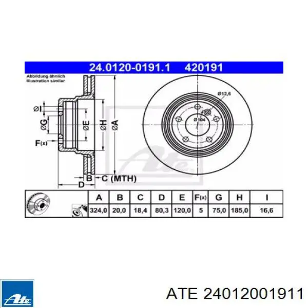 24012001911 ATE Дискові гальма