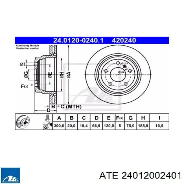 24012002401 ATE Дискові гальма