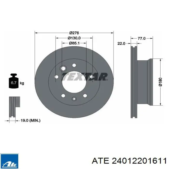 Купити 24012201611 ATE Ротор гальмівний