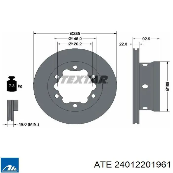 Задні дискові гальма ATE 24012201961 ціна, від 42.92 USD