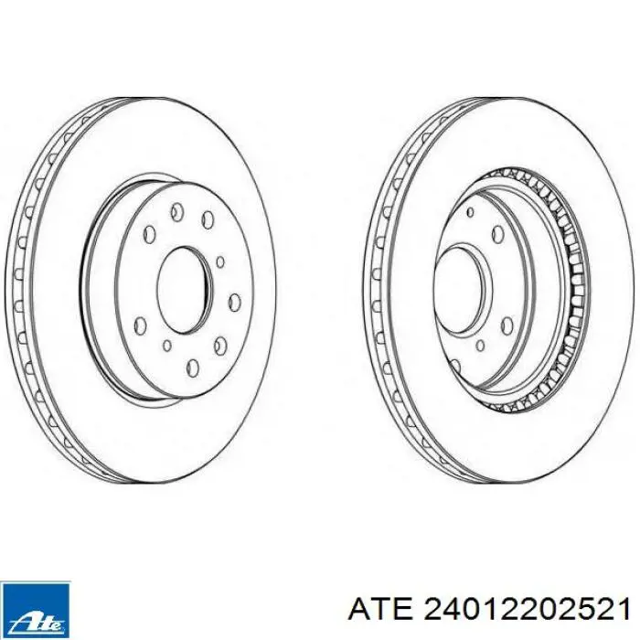 Диск переднього гальма ATE 24012202521 ціна, від 39.69 USD