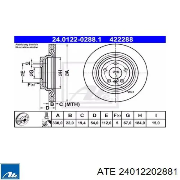 Диск гальмівний задній 400368753 Zimmermann