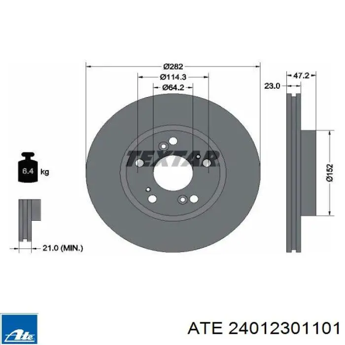 24012301101 ATE диск гальмівний передній