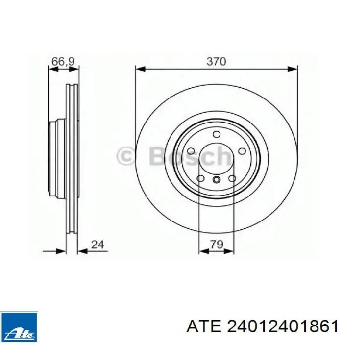 24012401861 ATE диск гальмівний задній