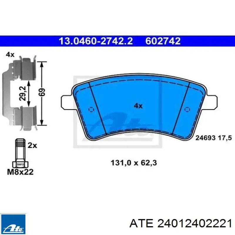 Диск гальмівний передній ATE 24012402221