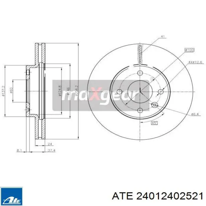 Диск переднього гальма ATE 24012402521 ціна, від 34.57 USD