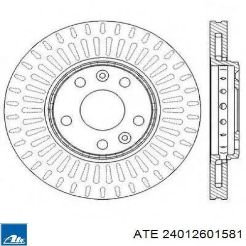Диск гальмівний передній ATE 24012601581