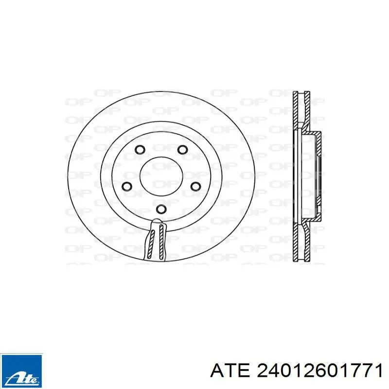 Диск переднього гальма ATE 24012601771 ціна, від 59.32 USD