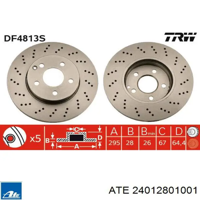 Диск переднього гальма ATE 24012801001 ціна, від 77.41 USD