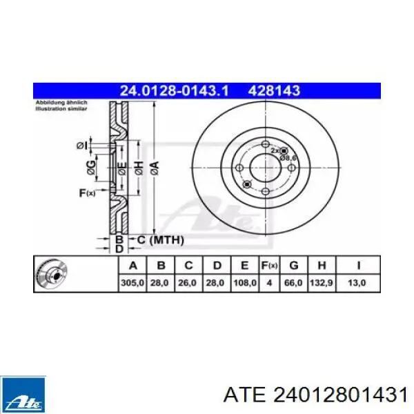 Купити 24012801431 ATE Ротор гальмівний