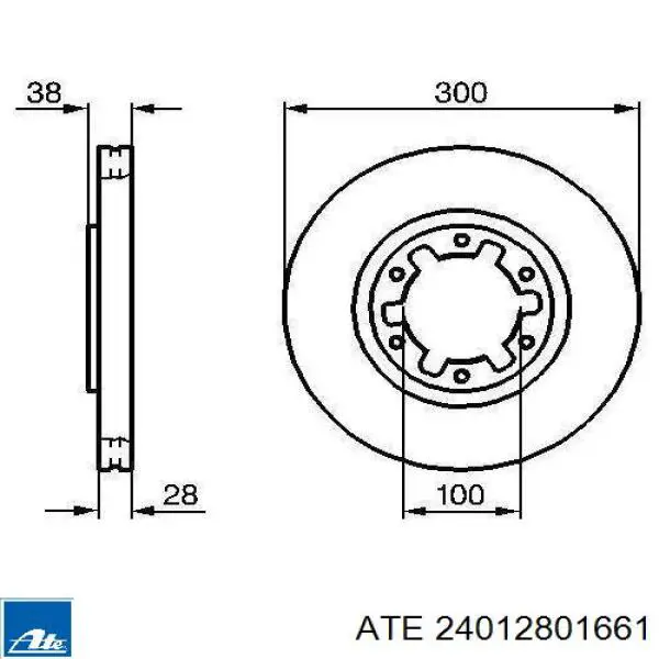 Диск гальмівний передній ATE 24012801661