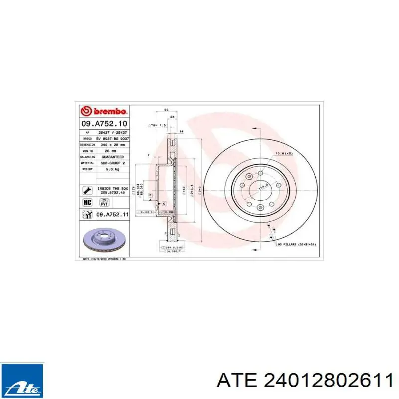 Диск переднього гальма Renault (RVI) 402060012R ціна, від 64.87 USD