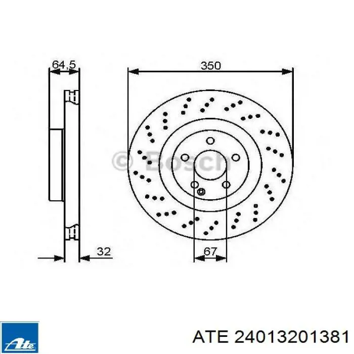 Диск переднього гальма ATE 24013201381 ціна, від 114.65 USD
