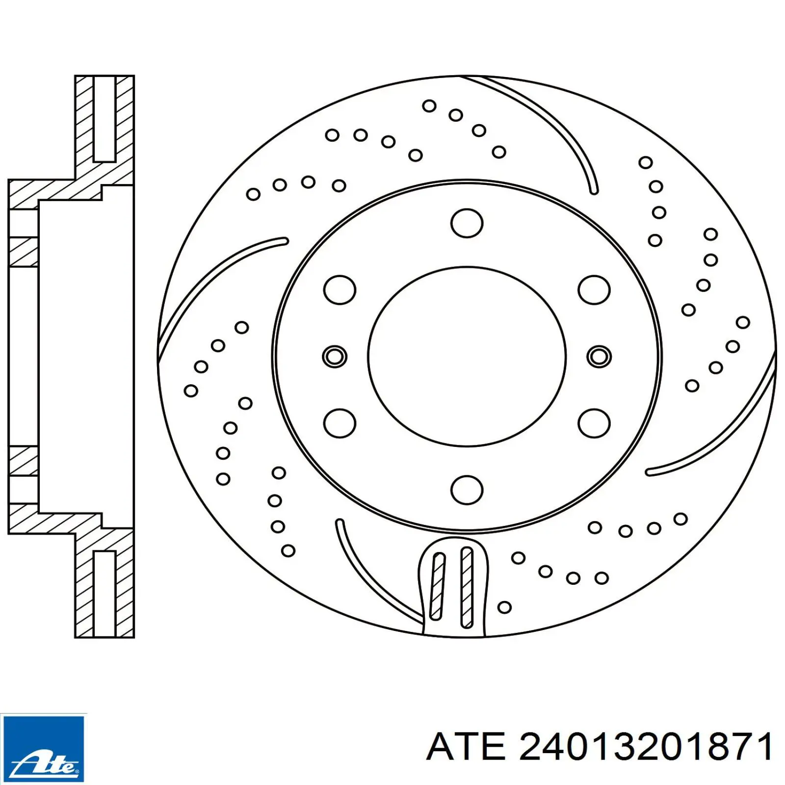 Диск переднього гальма ATE 24013201871 ціна, від 78.53 USD