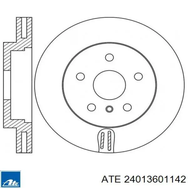 Диск гальмівний передній ATE 24013601142