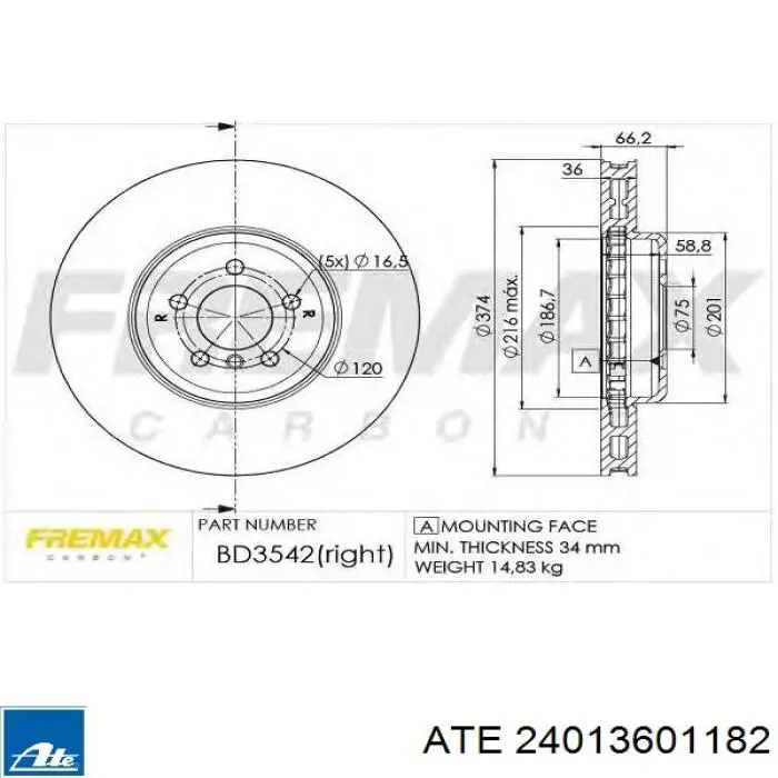 Гальмівні диски передні 563284JC1 Jurid/Bendix